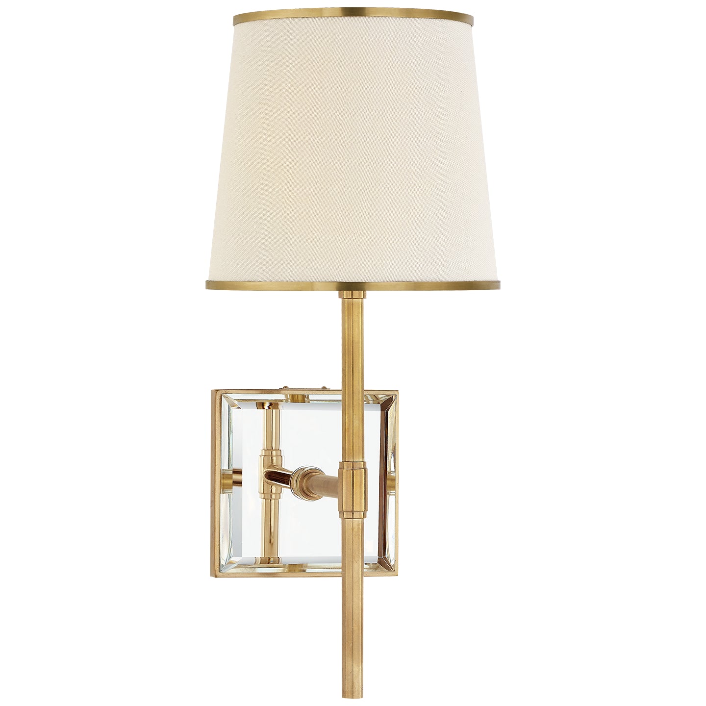 Visual Comfort Signature - KS 2120SB/MIR-L/SB - One Light Wall Sconce - Bradford - Soft Brass and Mirror