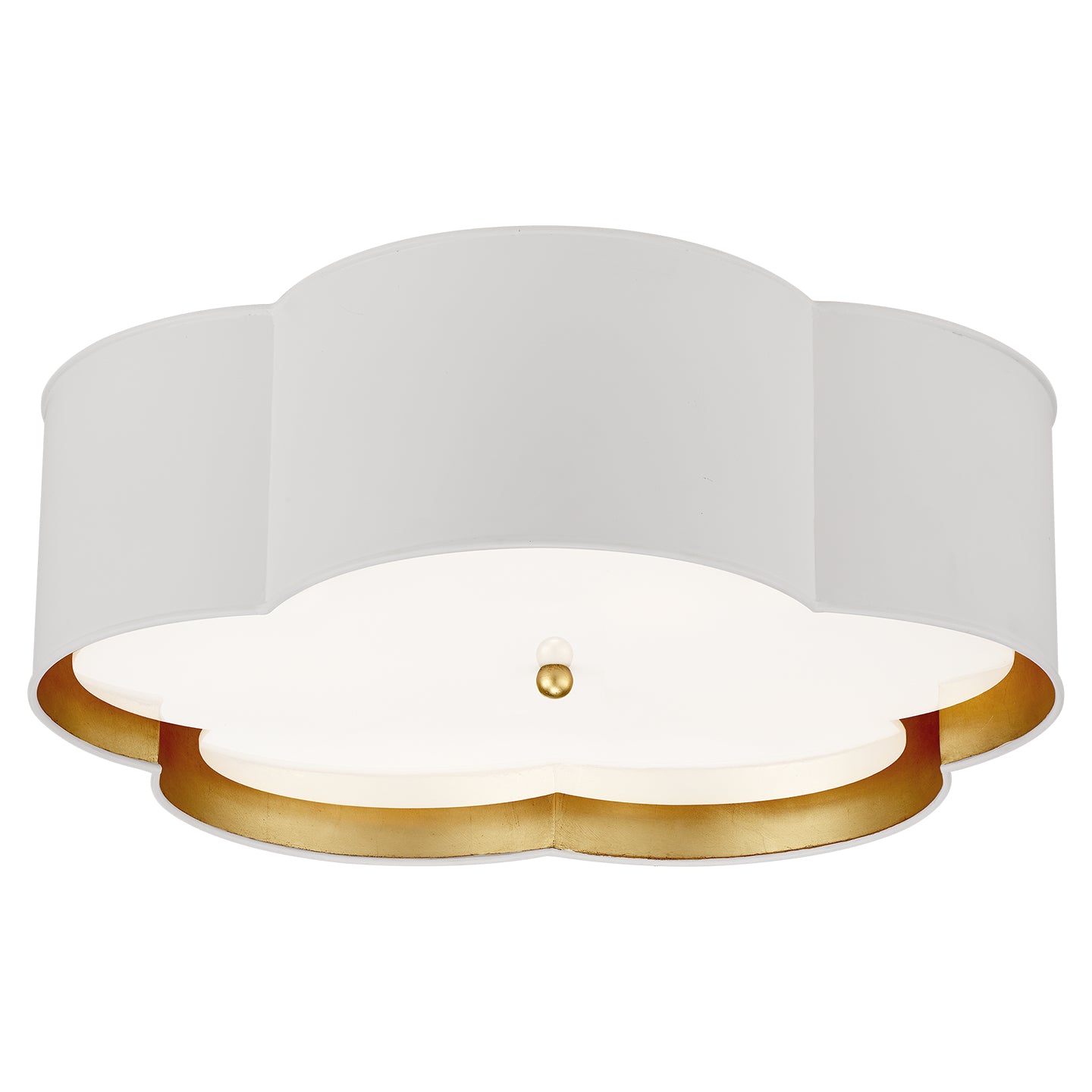 Visual Comfort Signature - KS 4118WHT/G-FA - Four Light Flush Mount - Bryce - White and Gild