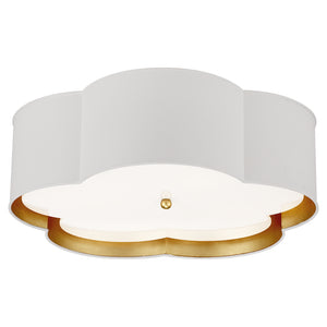 Visual Comfort Signature - KS 4118WHT/G-FA - Four Light Flush Mount - Bryce - White and Gild