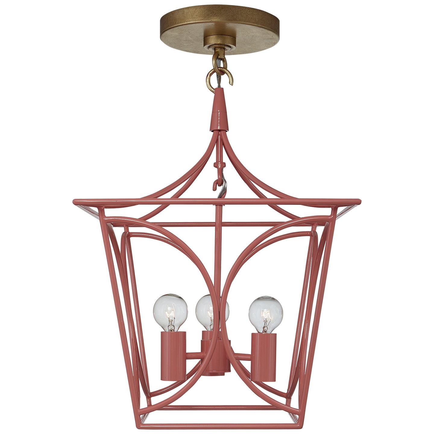 Visual Comfort Signature - KS 5143CRL/G - Four Light Mini Lantern - Cavanagh - Coral and Gild