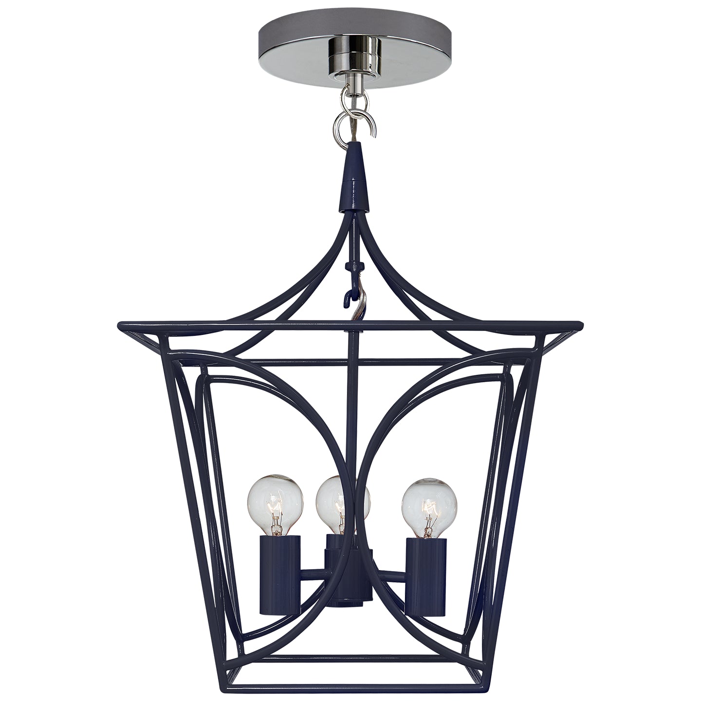 Visual Comfort Signature - KS 5143NVY/PN - Four Light Mini Lantern - Cavanagh - French Navy and Polished Nickel