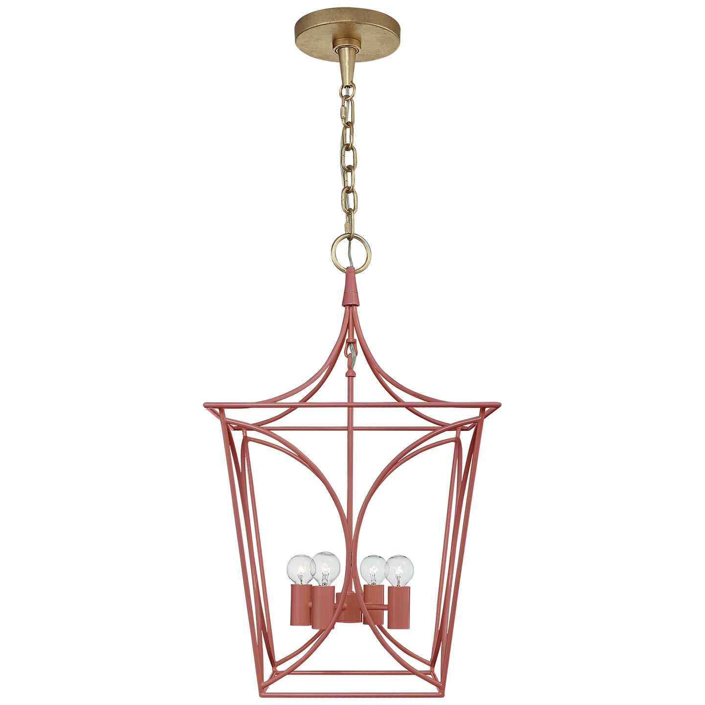 Visual Comfort Signature - KS 5144CRL/G - Four Light Lantern - Cavanagh - Coral and Gild