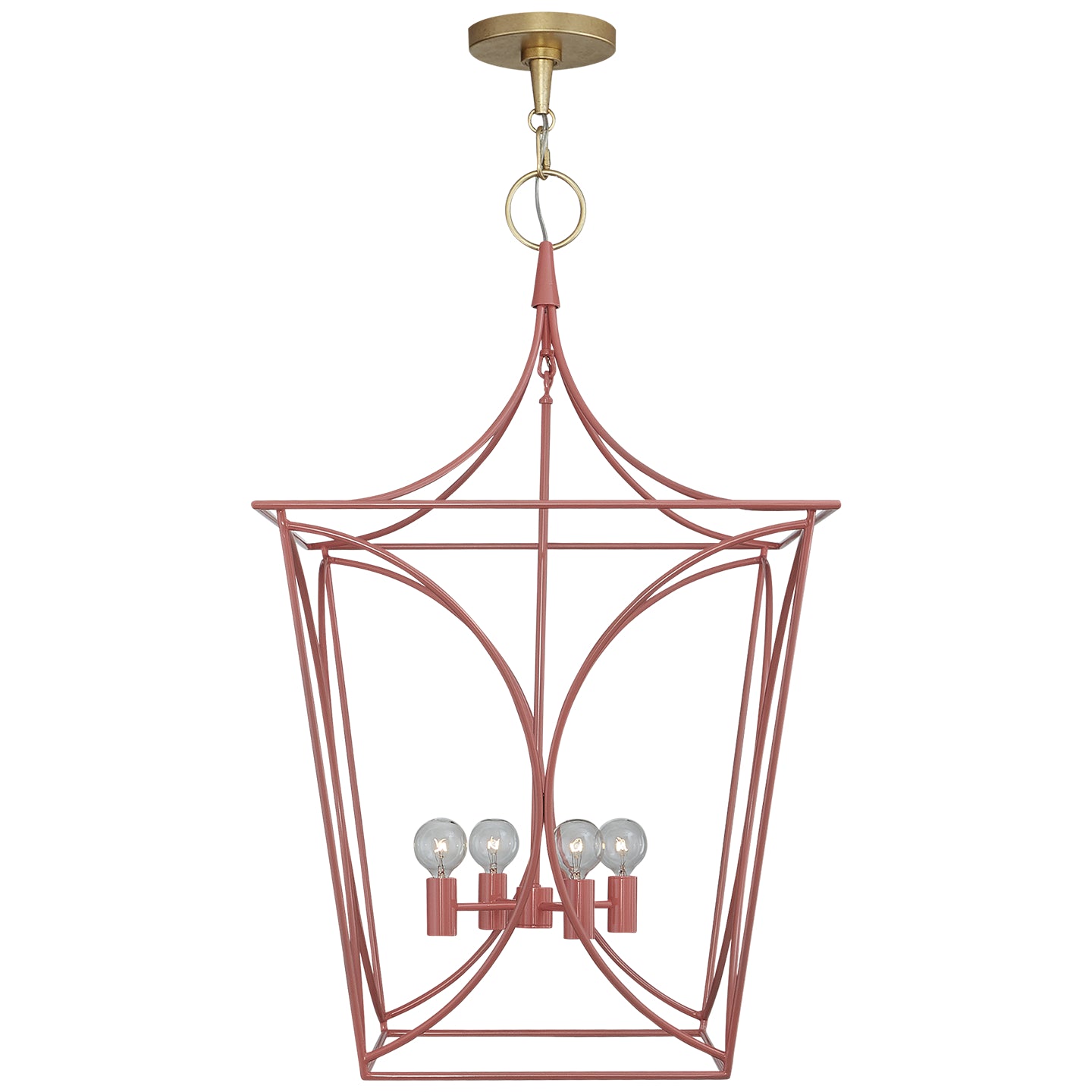 Visual Comfort Signature - KS 5145CRL/G - Four Light Lantern - Cavanagh - Coral and Gild