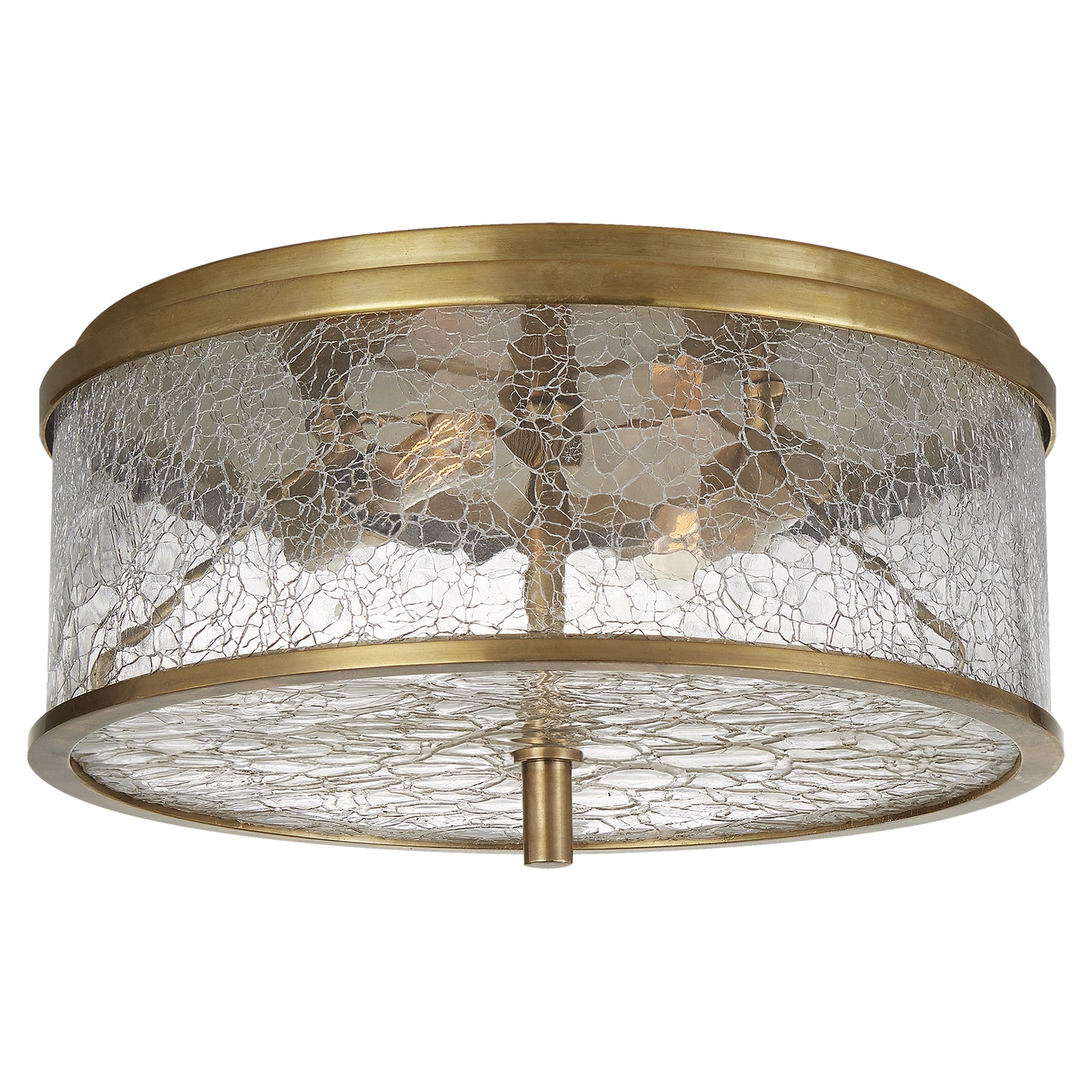 Visual Comfort Signature - KW 4202AB-CRG - Two Light Flush Mount - Liaison - Antique-Burnished Brass