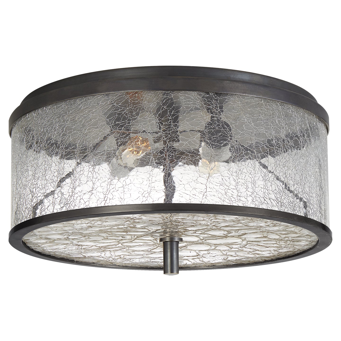 Visual Comfort Signature - KW 4202BZ-CRG - Two Light Flush Mount - Liaison - Bronze