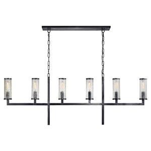Visual Comfort Signature - KW 5203BZ-CRG - Six Light Linear Chandelier - Liaison - Bronze