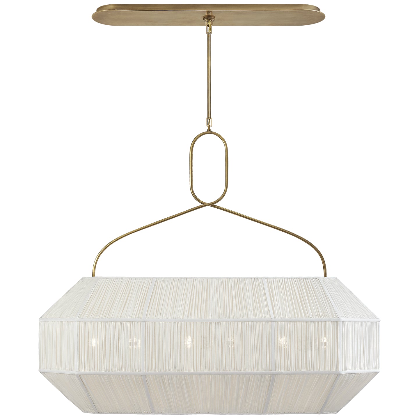 Visual Comfort Signature - KW 5317AB-L - Six Light Linear Chandelier - Forza - Antique-Burnished Brass