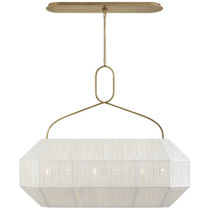 Visual Comfort Signature - KW 5317AB-L - Six Light Linear Chandelier - Forza - Antique-Burnished Brass