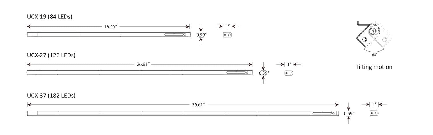 Koncept - UCX-19-SIL-1PK - LED Undercabinet - UCX pro - Silver