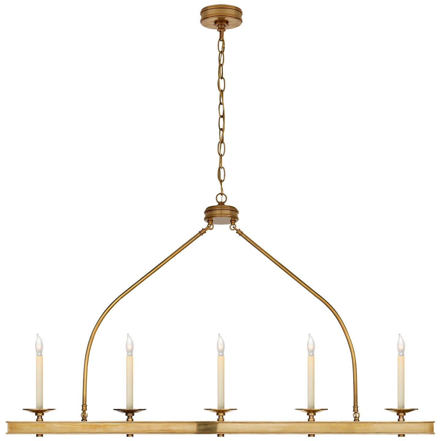 Visual Comfort Signature - CHC 1605AB - Five Light Linear Pendant - Launceton - Antique-Burnished Brass