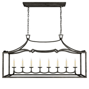 Visual Comfort Signature - CHC 2183AI - Eight Light Linear Pendant - Darlana Fancy - Aged Iron