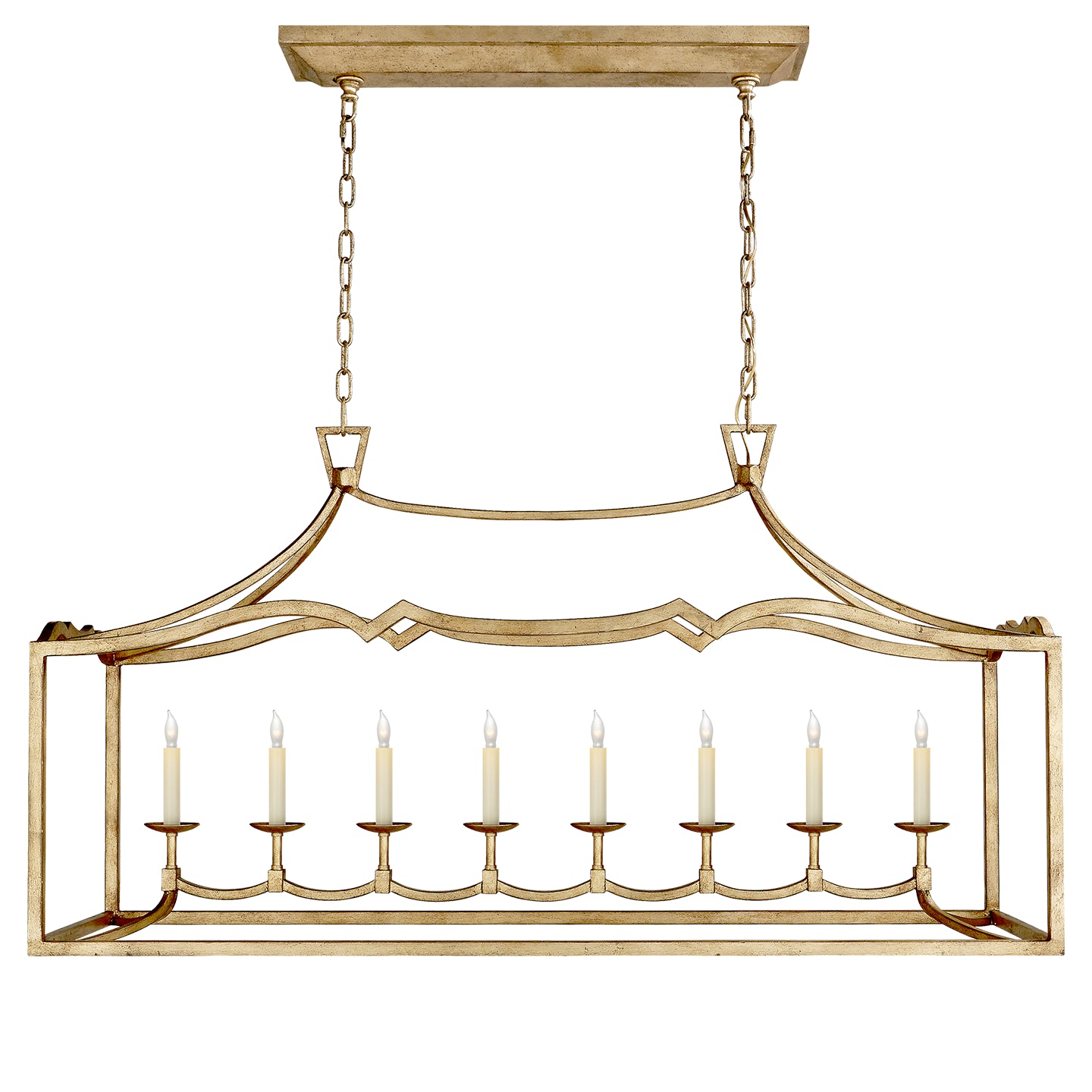 Visual Comfort Signature - CHC 2183GI - Eight Light Linear Pendant - Darlana Fancy - Gilded Iron