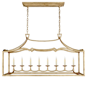 Visual Comfort Signature - CHC 2183GI - Eight Light Linear Pendant - Darlana Fancy - Gilded Iron