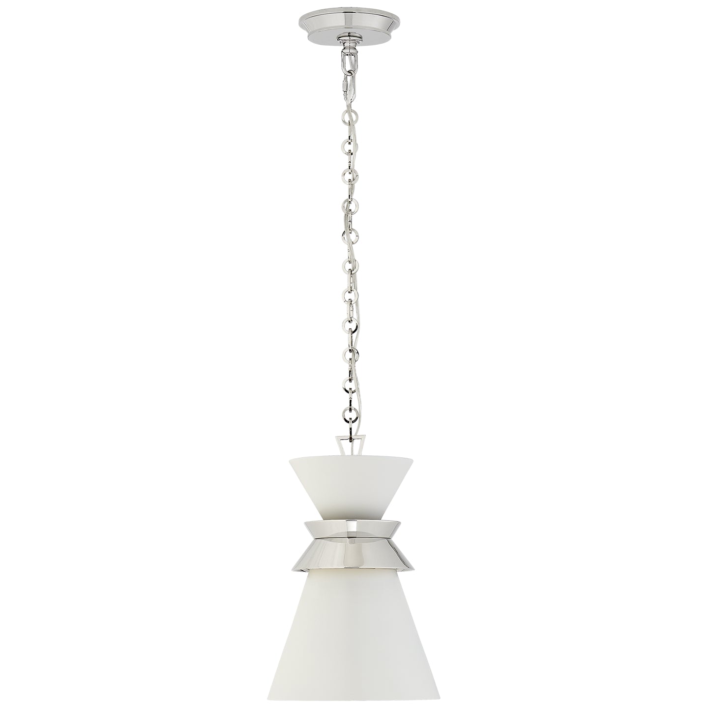 Visual Comfort Signature - CHC 5240PN-WHT - One Light Pendant - Alborg - Polished Nickel