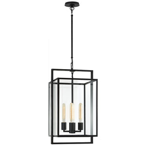 Visual Comfort Signature - S 5192AI-CG - Four Light Lantern - Halle - Aged Iron