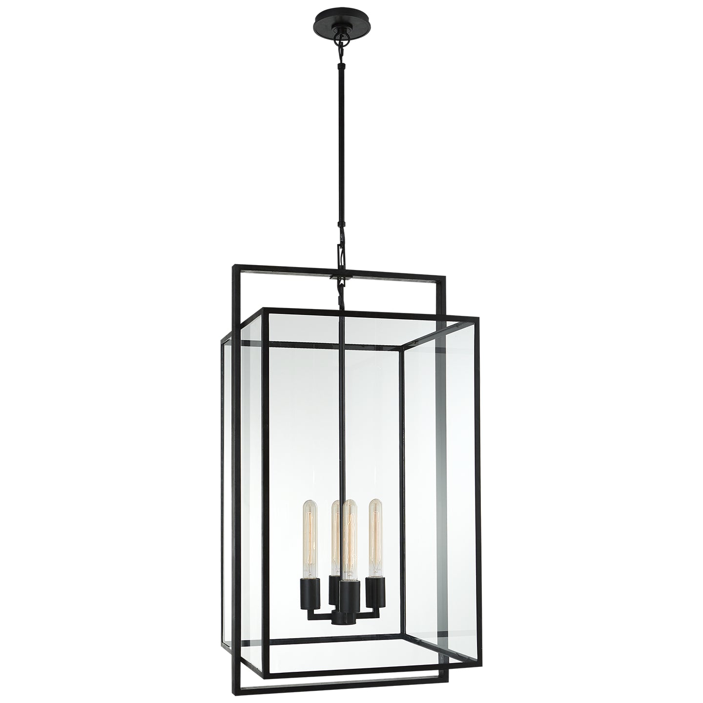 Visual Comfort Signature - S 5193AI-CG - Four Light Lantern - Halle - Aged Iron