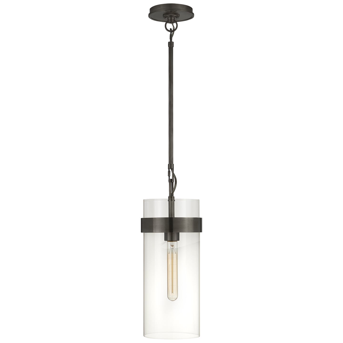 Visual Comfort Signature - S 5673BZ-CG - One Light Pendant - Presidio - Bronze