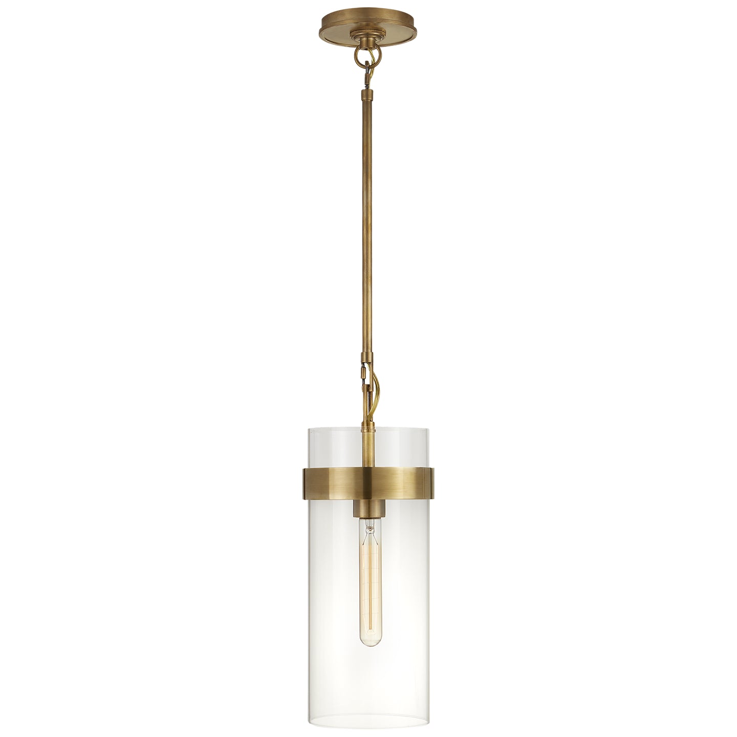 Visual Comfort Signature - S 5673HAB-CG - One Light Pendant - Presidio - Hand-Rubbed Antique Brass