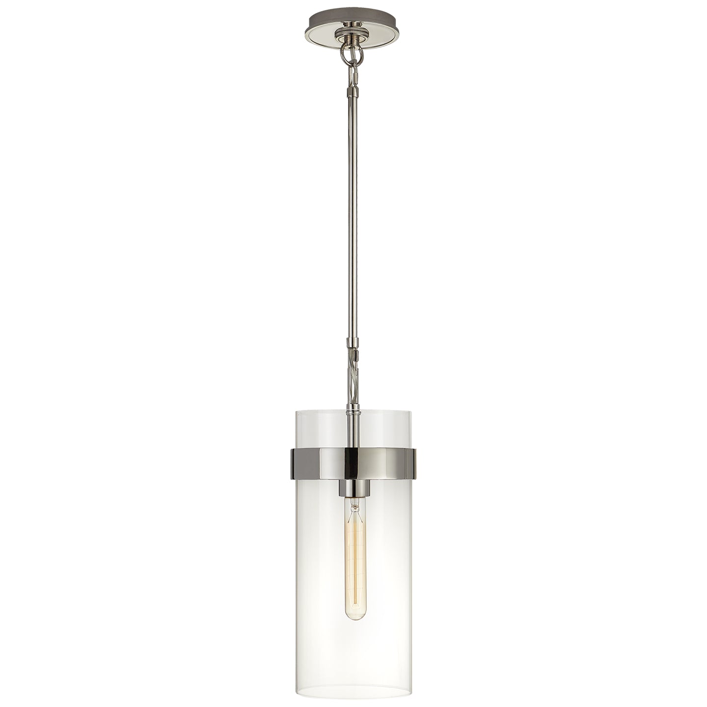 Visual Comfort Signature - S 5673PN-CG - One Light Pendant - Presidio - Polished Nickel