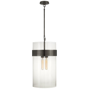 Visual Comfort Signature - S 5674BZ-CG - Four Light Pendant - Presidio - Bronze