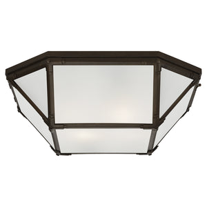 Visual Comfort Signature - SK 4009AZ-FG - Four Light Flush Mount - Morris - Antique Zinc