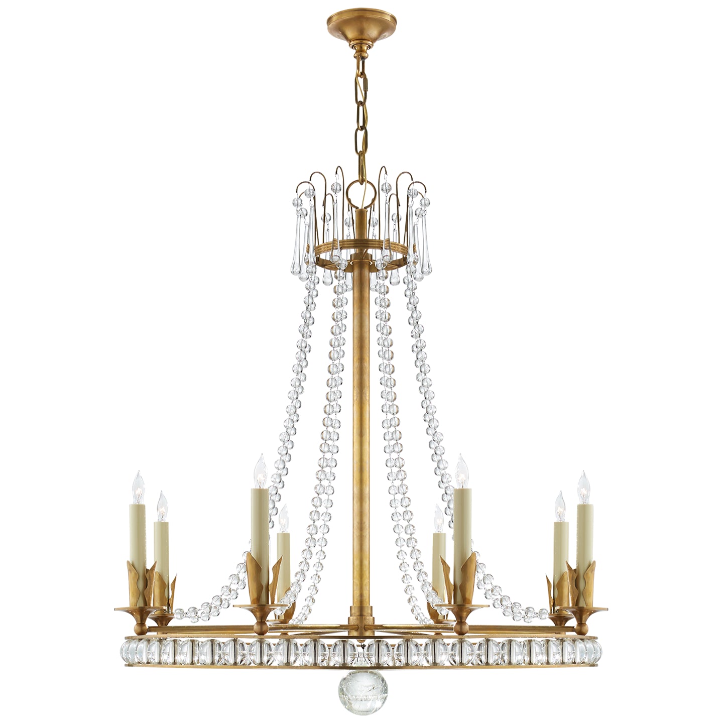 Visual Comfort Signature - SN 5108HAB - Eight Light Chandelier - Regency - Hand-Rubbed Antique Brass