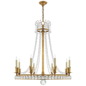 Visual Comfort Signature - SN 5108HAB - Eight Light Chandelier - Regency - Hand-Rubbed Antique Brass