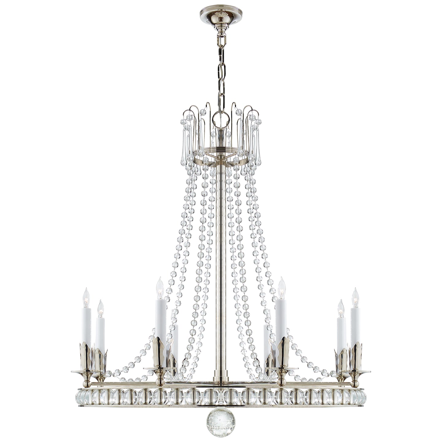 Visual Comfort Signature - SN 5108PN - Eight Light Chandelier - Regency - Polished Nickel