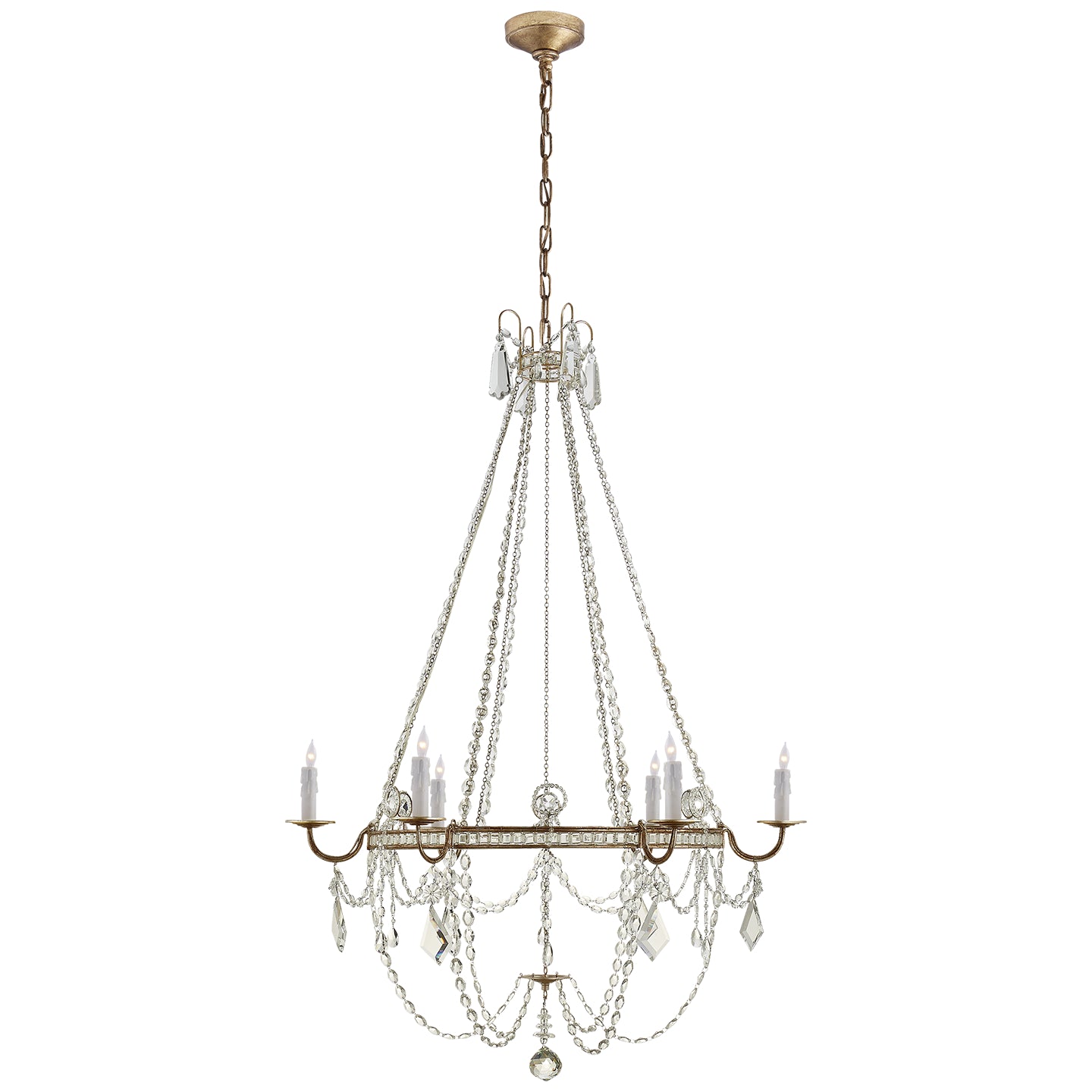 Visual Comfort Signature - SP 5031GI-CG - Six Light Chandelier - Sharon - Gilded Iron