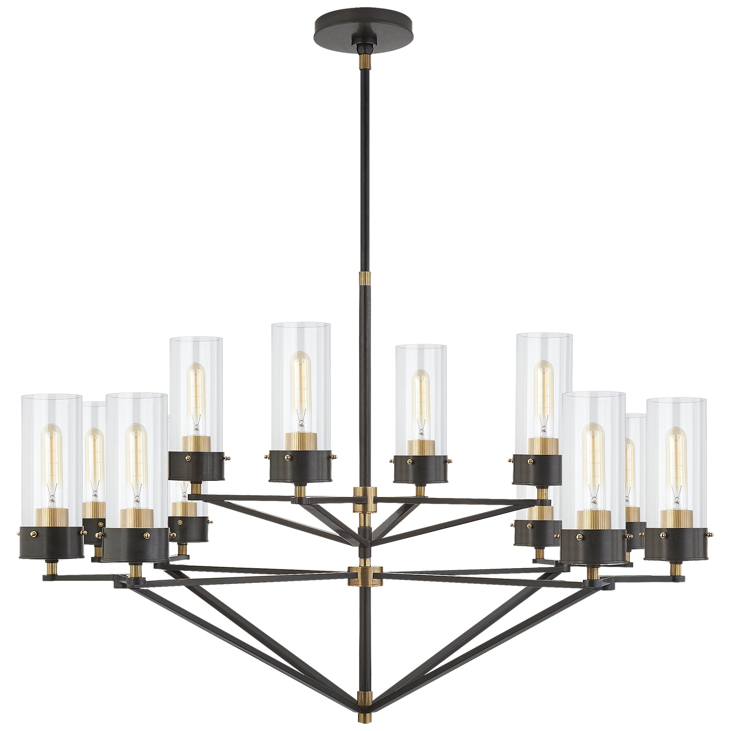 Visual Comfort Signature - TOB 5303BZ/HAB-CG - 12 Light Chandelier - Marais - Bronze and Hand-Rubbed Antique Brass