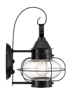 Norwell Lighting - 1323-BL-SE - One Light Wall Mount - Cottage Onion - Black With Seedy Glass