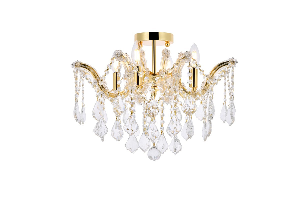 Elegant Lighting - 2800F18G/RC - Four Light Flush Mount - Maria Theresa - Gold