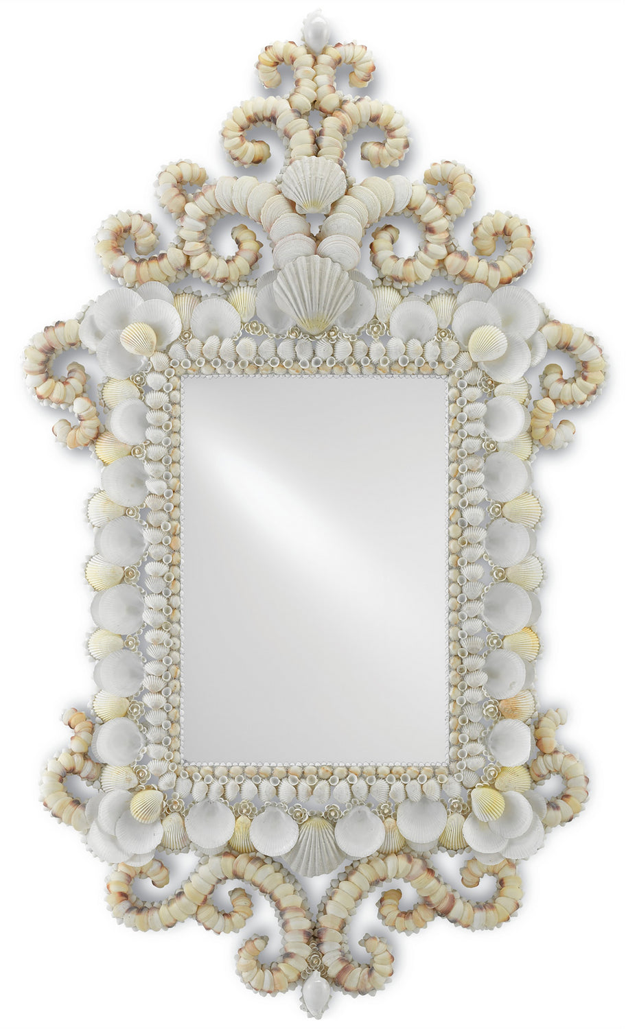 Currey and Company - 1000-0028 - Mirror - Cecilia - White/Natural/Mirror