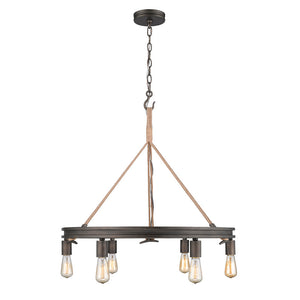 Golden - 1048-6 GMT - Six Light Chandelier - Chatham - Gunmetal Bronze