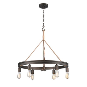 Golden - 1048-6 GMT - Six Light Chandelier - Chatham - Gunmetal Bronze