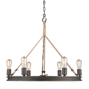 Golden - 1048-6 GMT - Six Light Chandelier - Chatham - Gunmetal Bronze