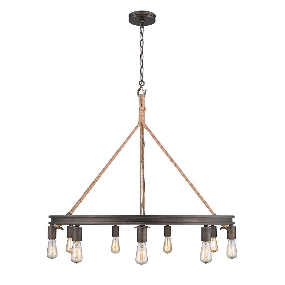 Golden - 1048-9 GMT - Nine Light Chandelier - Chatham - Gunmetal Bronze