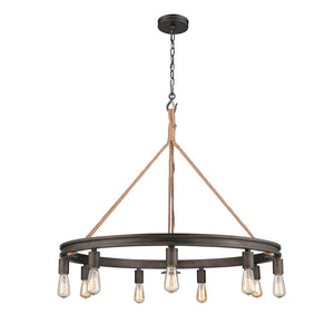 Golden - 1048-9 GMT - Nine Light Chandelier - Chatham - Gunmetal Bronze