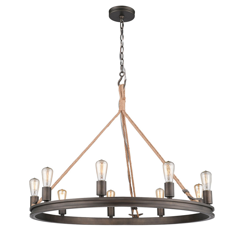 Golden - 1048-9 GMT - Nine Light Chandelier - Chatham - Gunmetal Bronze