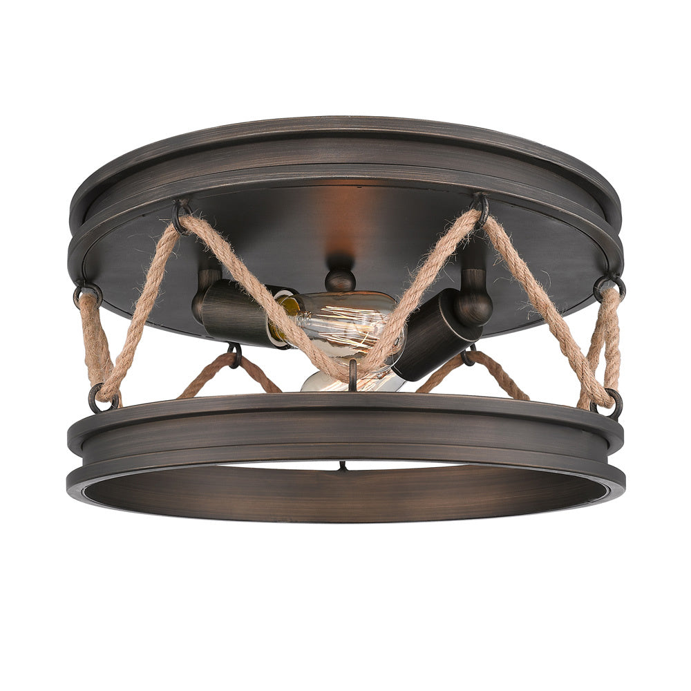 Golden - 1048-FM GMT - Two Light Flush Mount - Chatham - Gunmetal Bronze