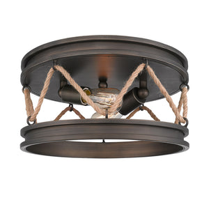 Golden - 1048-FM GMT - Two Light Flush Mount - Chatham - Gunmetal Bronze