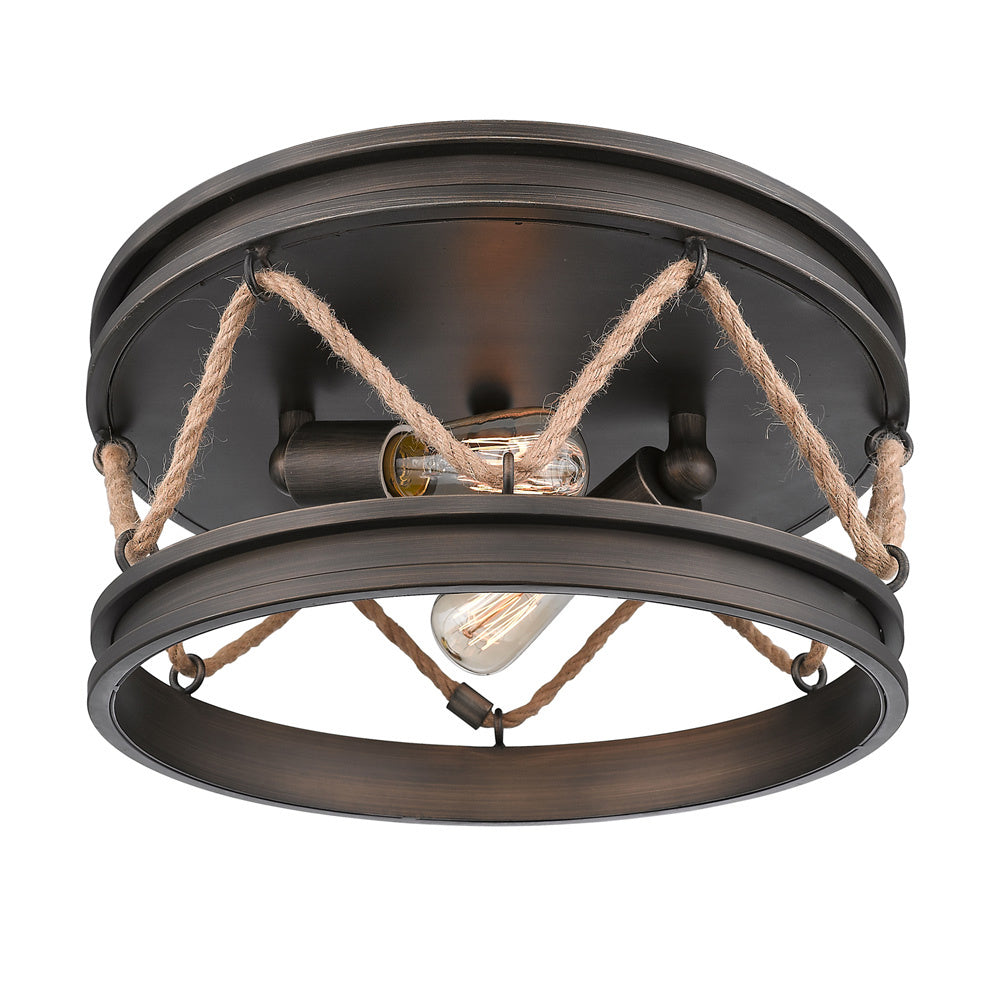 Golden - 1048-FM GMT - Two Light Flush Mount - Chatham - Gunmetal Bronze