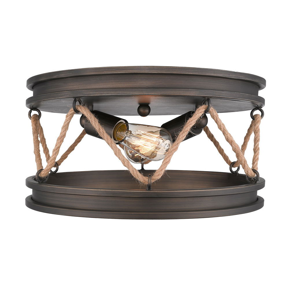 Golden - 1048-FM GMT - Two Light Flush Mount - Chatham - Gunmetal Bronze