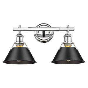 Golden - 3306-BA2 CH-BLK - Two Light Bath Vanity - Orwell CH - Chrome