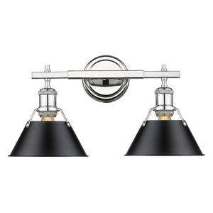 Golden - 3306-BA2 CH-BLK - Two Light Bath Vanity - Orwell CH - Chrome