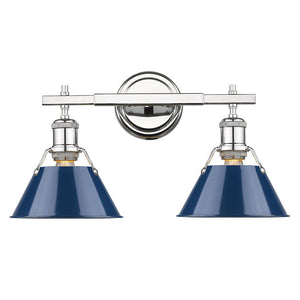 Golden - 3306-BA2 CH-NVY - Two Light Bath Vanity - Orwell CH - Chrome