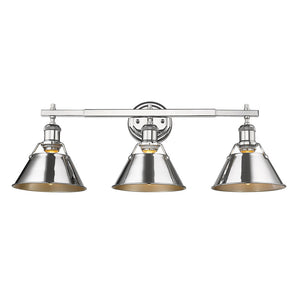 Golden - 3306-BA3 CH-CH - Three Light Bath Vanity - Orwell CH - Chrome