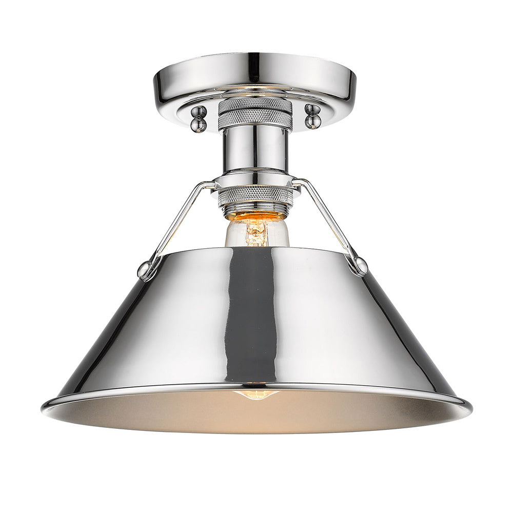 Golden - 3306-FM CH-CH - One Light Flush Mount - Orwell CH - Chrome