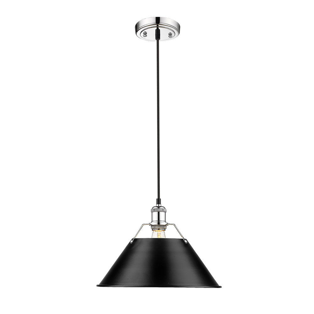 Golden - 3306-L CH-BLK - One Light Pendant - Orwell CH - Chrome