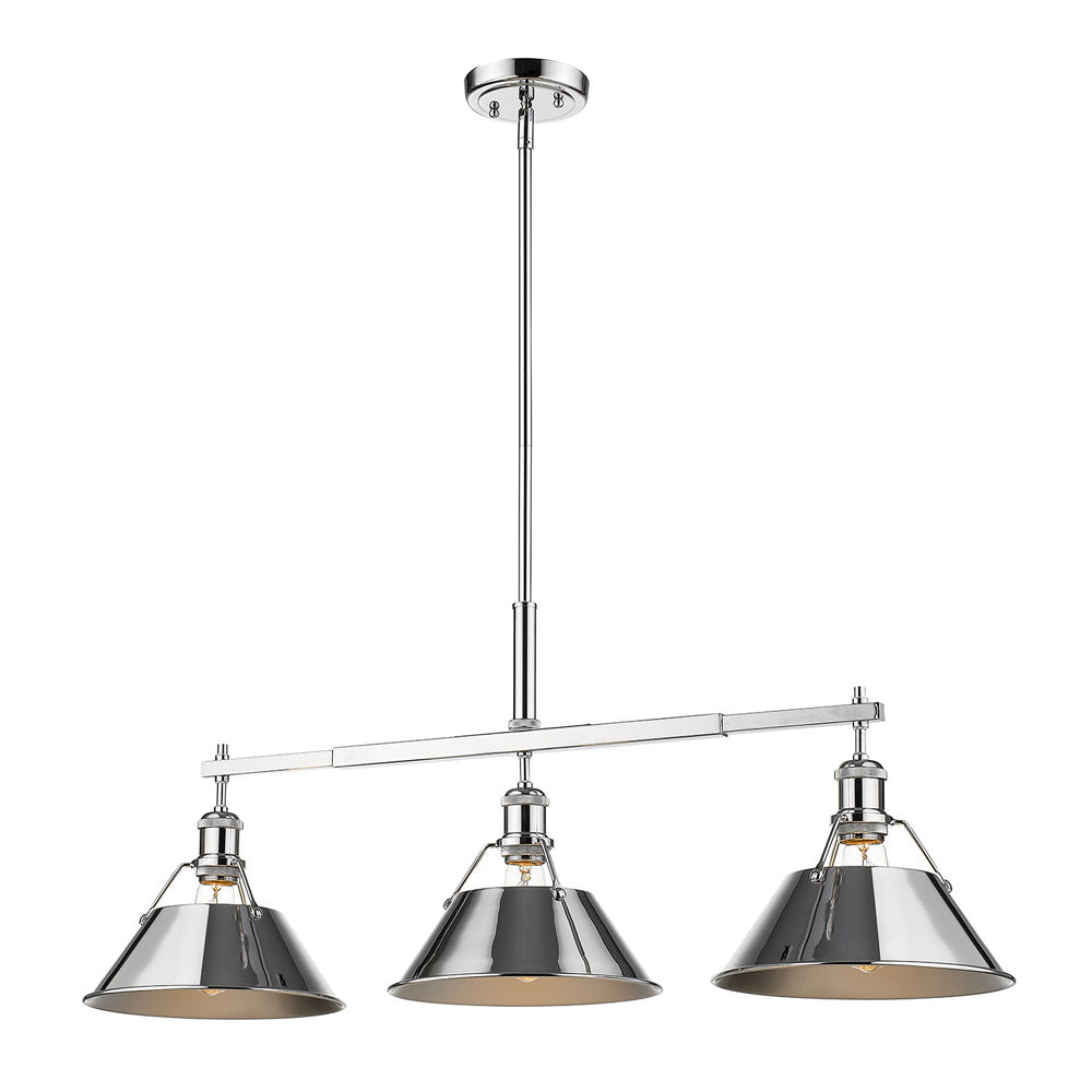 Golden - 3306-LP CH-CH - Three Light Linear Pendant - Orwell CH - Chrome